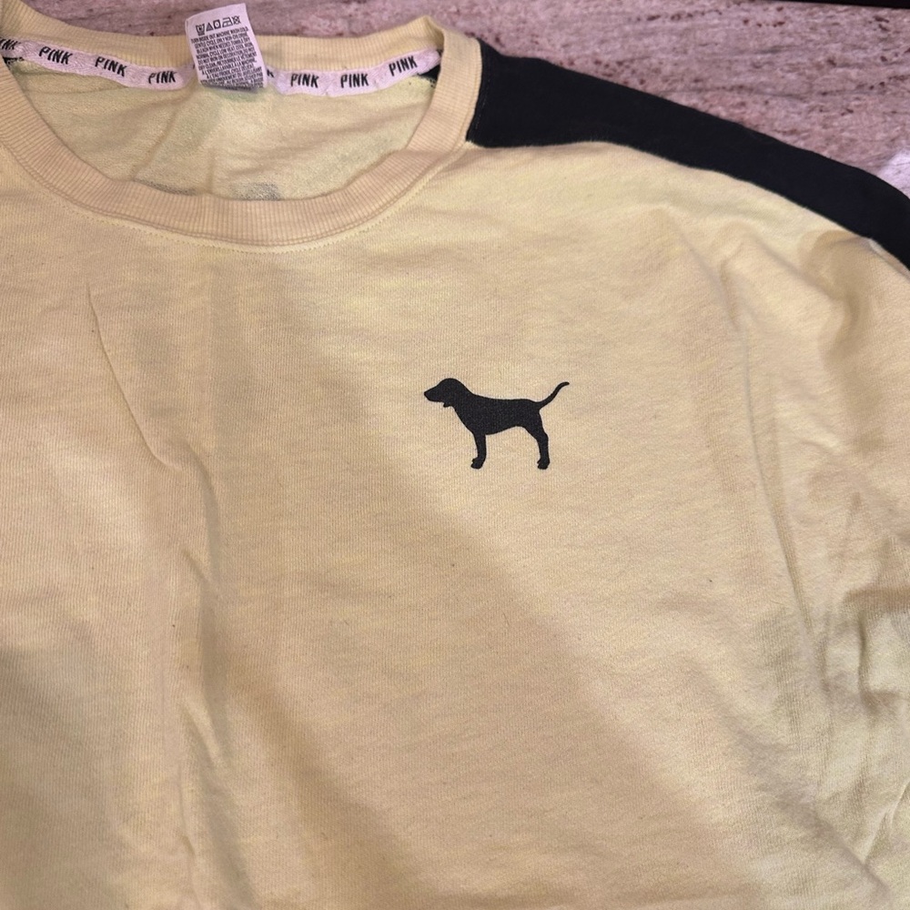 Yellow and Black Long Sleeve Shirt LOVE PINK - Picture 4 of 8